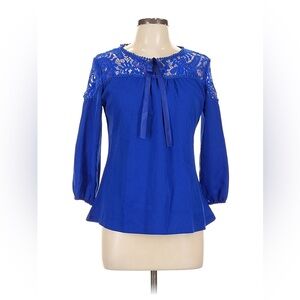 Elegant Blue Lace Women's Top